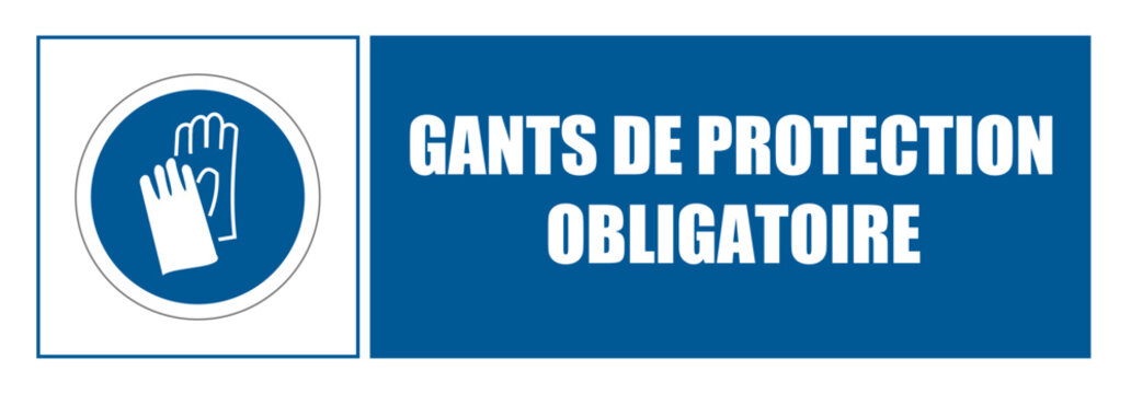 gants EPI panneau rond bleu &eacute;quipement de s&eacute;curit&eacute; obligatoire