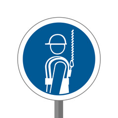 Harnais EPI panneau rond bleu équipement de sécurité obligatoire