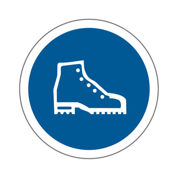 Chaussures de s&eacute;curit&eacute; EPI panneau rond bleu &eacute;quipement de s&eacute;curit&eacute; obligatoire