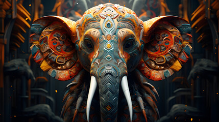 landscape background of the ancient animal elephant