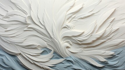 feathers on a fabric - obrazy, fototapety, plakaty