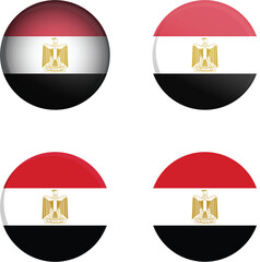 
Round Country Flag in different styles disc badge vector illustration Egypt
