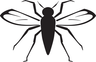 Minimalistic Mosquito Icon Vintage Mosquito Emblem