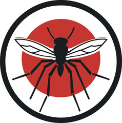 Stylish Mosquito Insignia Vintage Mosquito Illustration