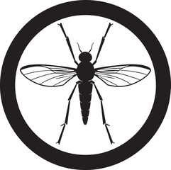 Clean Mosquito Vector Art Mosquito Icon with Fluid Lines