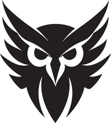 Wise Owl Emblem Illustration Dark-Themed Owl Icon Set