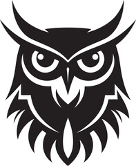 Black Feathery Owl Symbol Owl Mascot Logo Inspiration