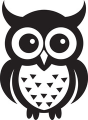 Owl Soaring Through the Night Black Owl Icon Collection