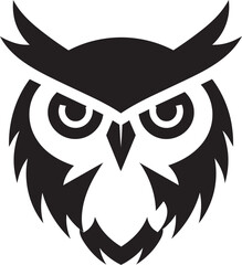 Owl Nestled in Trees Playful Owl Vector Badge