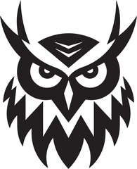 Owl and Stars Icon Enigmatic Nighttime Emblem