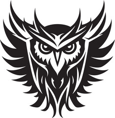 Fototapeta premium Intricate Owl Mascot Nocturnal Guardian Icon