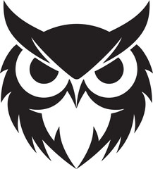 Owl Silhouette Design Element Feathered Friend Vector Symbol