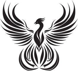 Black Flamebird Icon Set Eternal Phoenix Logo