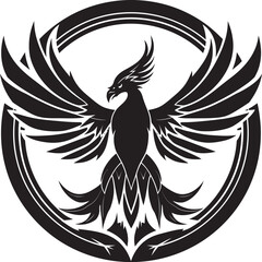 Enchanted Firebird Artwork Regal Phoenix Logo Concept