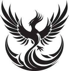 Nighttime Phoenix Emblem Enchanted Firebird Artwork