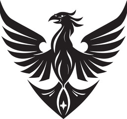 Fototapeta premium Phoenix of the Eclipse Ethereal Feathered Emblem