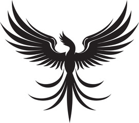 Noir Phoenix Rising Elegant Firebird Symbol