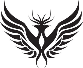 Noir Feathered Icon Cosmic Phoenix Heraldry