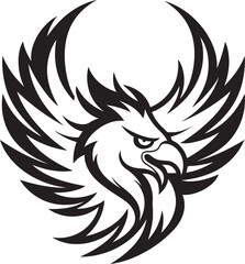 Midnight Phoenix Symbol Fiery Feathered Profile