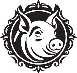 Minimalistic Pig Logo Concept Elegant Porky Emblem