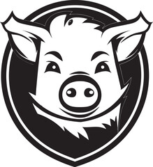 Whimsical Piglet Logo Playful Pig Artwork