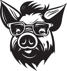 Minimalistic Pig Face Icon Elegant Pork Logo