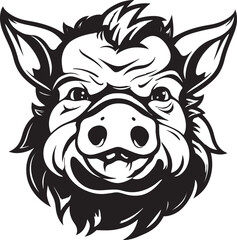 Whimsical Piggy Iconography Playful Piggy Emblem