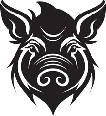 Stylish Pig Mark Whimsical Piggy Iconography