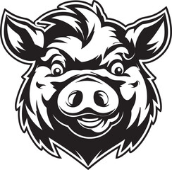 Abstract Pig Face Symbol Geometric Pork Logo