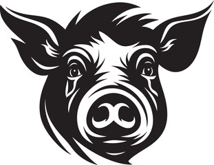 Sleek Pig Profile Badge Minimalistic Pig Face Symbol