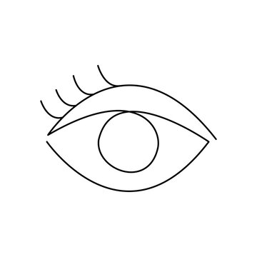 recommend clip art: Continuous line drawing of eye on transparent background.