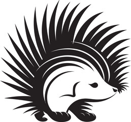 Majestic Black Porcupine Symbol Porcupine Quill Abstract Logo