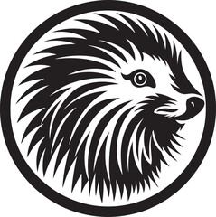 Porcupine Spike Modern Crest Elegant Porcupine Quill Insignia