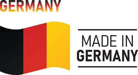 Made in Germany collection of label, ribbon, stickers, badge, icon. Germany flag symbol. Vector illustration
