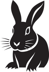 Intricate Rabbit Graphic Badge Graceful Black Rabbit Symbolism