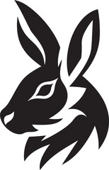 Abstract Black Hare Insignia Premium Rabbit Symbolic Mark