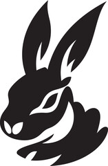 Sleek Rabbit Silhouette Seal Abstract Black Hare Insignia