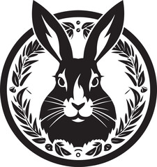 Graceful Rabbit Silhouette Icon Intricate Black Bunny Crest