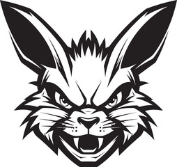 Stylish Bunny Monochrome Emblem Graceful Rabbit Outline Symbol