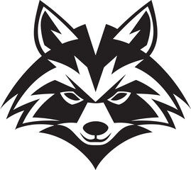 Abstract Raccoon Vector Badge Vintage Black Raccoon Icon