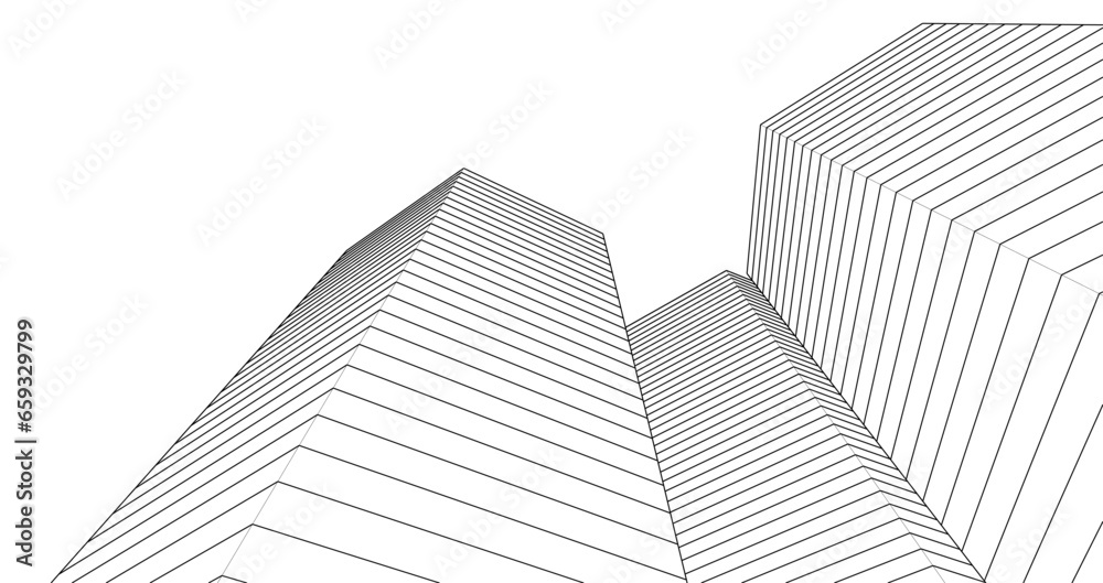 Wall mural abstract architecture city 3d rendering
