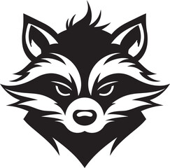 Black Raccoon Monogram of Honor Premium Raccoon Silhouette Logo