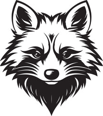 Abstract Black Raccoon Monogram Sleek Raccoon Silhouette Design