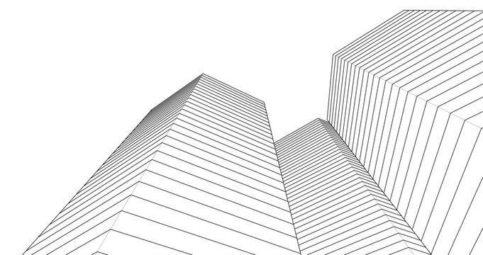 abstract architecture city 3d rendering
