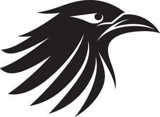 Premium Raven Symbolic Mark Intricate Black Crow Emblem