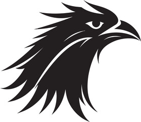 Stylish Raven Silhouette Brand Graceful Black Raven Monogram
