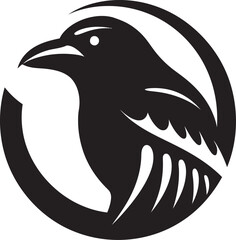 Minimalistic Raven Vector Icon Stylish Raven Silhouette Brand