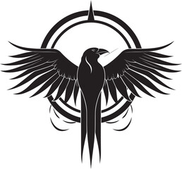 Minimalistic Raven Mark of Excellence Stylish Raven Vector Symbol