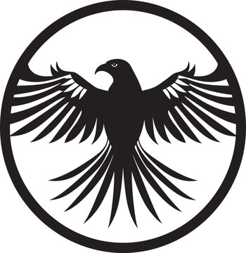 recommend clip art: Raven Silhouette Badge of Distinction Vintage Black Crow Insignia