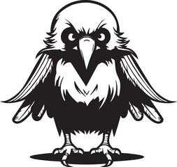 Modern Raven Silhouette Logo Bold Black Crow Vector Icon